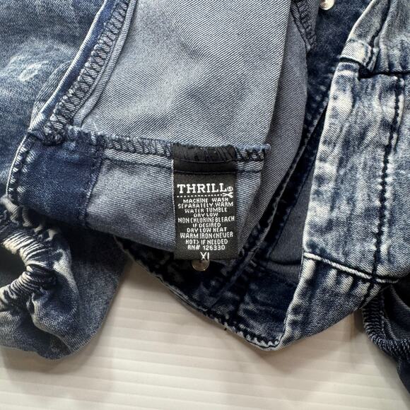 Denim Crop Top Puff Sleeve Women’s XL Acid Y2K Western Coquette Festival Rodeo - Picture 7 of 16